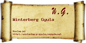 Winterberg Gyula névjegykártya